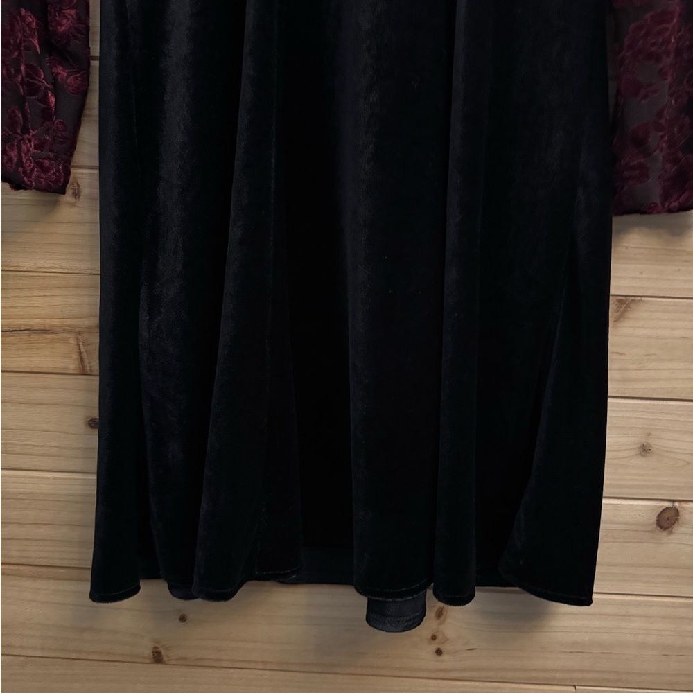Vintage Molly Malloy Medium Floral Burnout Velvet Long Sleeve Whimsigoth Dress - Picture 10 of 12